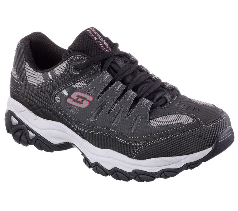 Skechers Herr Grå/Svarta Sneakers - After Burn - Memory Fit - Sverige (WUEON-9861)